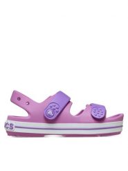 Crocs Sandały Crocband Cruiser Sandal K 209423 Różowy. Czerwone sandały dziewczęce Crocs, z tworzywa sztucznego, bez obcasa, bez zapięcia. Za 189.99 zł.