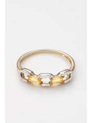 ATELIER DU DIAMANT Złoty pierścionek "Kalys" z diamentami rozmiar: 56. Żółte pierścionki damskie ATELIER DU DIAMANT, z cytrynem, złote. Za 1,261.99 zł.