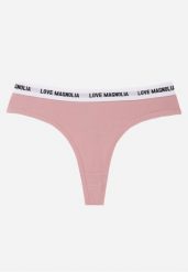 Różowe Majtki Stringi z Bawełną Ozdobione Napisami Amero. Czerwone stringi Renee, bez wzorów, z bawełny. Za 7.99 zł.