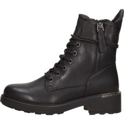 Czarne botki damskie zimowe Jezzi 4226. Czarne botki damskie Jezzi, na jesień, z jeansu, eleganckie, bez obcasa, bez zapięcia. Za 239.00 zł.