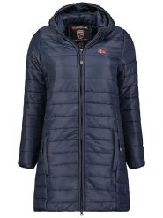 Geographical Norway Płaszcz pikowany "Atika" w kolorze granatowym rozmiar: XL. Niebieskie płaszcze damskie Geographical Norway, xl, bez wzorów, bez kaptura. Za 171.28 zł.