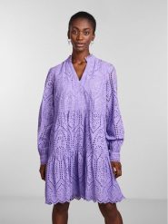 YAS Sukienka codzienna 26027162 Fioletowy Regular Fit. Fioletowe sukienki damskie YAS, bez wzorów, z bawełny, bez ramiączek. Za 199.99 zł.