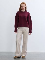 BGN Sweter w kolorze bordowym rozmiar: 38. Czerwone swetry klasyczne damskie BGN, bez kołnierzyka. Za 86.99 zł.