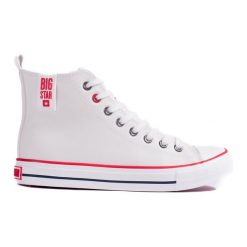 Wysokie białe trampki damskie Big Star JJ274132. Białe trampki damskie bez wzorów, bez zapięcia. Za 202.10 zł.