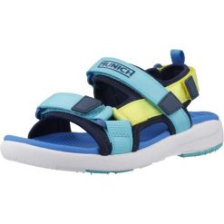 Sandały MUNICH MINI YOYO 03 Niebieski. Niebieskie sandały damskie munich, bez wzorów, z syntetyku, bez obcasa, bez zapięcia. Za 190.99 zł.