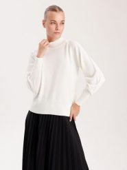 BGN Sweter w kolorze kremowym rozmiar: 40. Brązowe swetry klasyczne damskie BGN, z wełny, bez kołnierzyka. Za 102.95 zł.