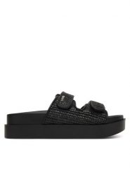 DKNY Klapki Piper K2691150 Czarny. Czarne klapki damskie DKNY, bez wzorów, z syntetyku, bez obcasa, bez zapięcia. Za 579.99 zł.