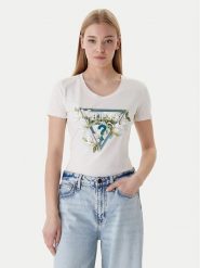 Guess T-Shirt W6RI35 J1314 Écru Slim Fit. T-shirty damskie Guess, s, z aplikacjami, z bawełny, bez kołnierzyka. Za 199.99 zł.