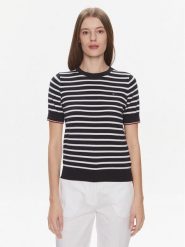 Tommy Hilfiger Sweter WW0WW38724 Czarny Regular Fit. Czarne swetry klasyczne damskie Tommy Hilfiger, s, z bawełny, bez kołnierzyka. Za 469.99 zł.