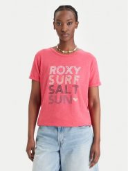 Roxy T-Shirt ERJZT06024 Różowy Regular Fit. Czerwone t-shirty damskie Roxy, s, bez wzorów, z bawełny, bez kołnierzyka. Za 92.99 zł.