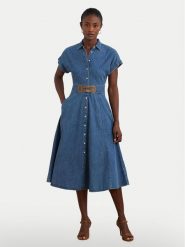 LAUREN RALPH LAUREN Sukienka jeansowa 250963908001 Niebieski Regular Fit. Niebieskie sukienki damskie Lauren Ralph Lauren, bez wzorów, z bawełny, bez ramiączek. Za 969.99 zł.