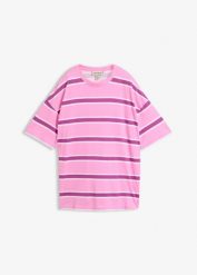 Pudełowy T-shirt z mieszanki bawełny z wiskozą. Czerwone t-shirty damskie bonprix, bez wzorów, z bawełny, bez kołnierzyka. Za 69.99 zł.