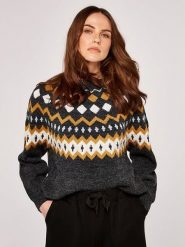Apricot Sweter w kolorze antracytowo-żółtym rozmiar: XS. Czarne swetry klasyczne damskie Apricot, xs, bez kołnierzyka. Za 83.42 zł.