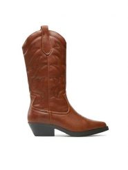 ONLY Shoes Kowbojki Onlbronco 15304379 Brązowy. Brązowe kozaki damskie ONLY SHOES, ze skóry, bez obcasa, na słupku, bez zapięcia. Za 349.99 zł.