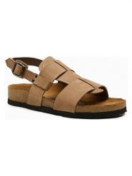 Comfortfusse Skórzane sandały "Likya" w kolorze beżowym rozmiar: 37. Brązowe sandały damskie Comfortfüße, bez wzorów, z nubiku, z otwartym noskiem, bez obcasa, bez zapięcia. Za 252.99 zł.