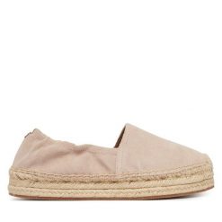 Espadryle BOSS. Brązowe espadryle damskie Boss, bez wzorów, bez obcasa. Za 453.99 zł.