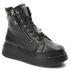 Czarne Sneakersy Libero Obuwie Ze Skóry. Czarne kozaki damskie Libero, ze skóry, bez obcasa, bez zapięcia. Za 409.00 zł.
