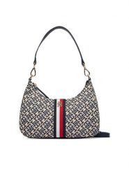 Tommy Hilfiger Torebka Th Jacquard Ess Shoulder Bag AW0AW19331 Niebieski. Niebieskie torebki klasyczne damskie Tommy Hilfiger, bez dodatków. Za 529.99 zł.