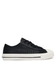 Guess Trampki FLTC3Y FAL12 Czarny. Czarne trampki damskie Guess, z aplikacjami, z materiału, bez zapięcia. Za 364.99 zł.