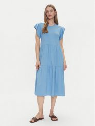 Vila Sukienka codzienna Summer 14087542 Zielony Loose Fit. Zielone sukienki damskie Vila, bez wzorów, z syntetyku, bez ramiączek. Za 119.99 zł.