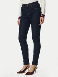 Guess Jeansy W6BAJS D2305 Granatowy Skinny Fit. Niebieskie jeansy damskie Guess, z aplikacjami, z bawełny. Za 445.99 zł.