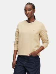 Tommy Jeans Bluza Flag DW0DW19959 Beżowy Regular Fit. Brązowe bluzy damskie Tommy Jeans, l, bez wzorów, z bawełny, bez kaptura. Za 289.99 zł.