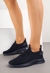 Granatowe Buty Sportowe Sneakersy z Elastyczną Cholewką Lalissas. Niebieskie obuwie sportowe casual damskie Born2be, z jeansu. Za 44.99 zł.