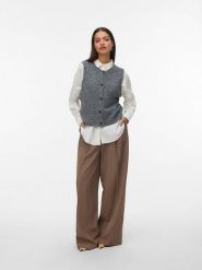 Vero Moda Kamizelka dzianinowa w kolorze szarym rozmiar: S. Szare kamizelki damskie Vero Moda, s, bez wzorów, z dzianiny, bez kaptura. Za 91.95 zł.