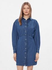 Pepe Jeans Sukienka jeansowa Julie PL953449 Niebieski Slim Fit. Niebieskie sukienki damskie Pepe Jeans, bez wzorów, z bawełny, bez ramiączek. Za 279.99 zł.
