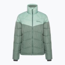Kurtka puchowa damska Jack Wolfskin Herzberg Down. Zielone kurtki damskie Jack Wolfskin, m, bez wzorów, z puchu, bez kaptura. Za 449.99 zł.