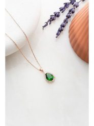 Lodie Silver Srebrny naszyjnik z zawieszką - dł. 42 cm rozmiar: onesize. Zielone naszyjniki damskie Lodie Silver, z cyrkonią, srebrne. Za 73.99 zł.