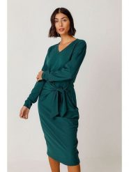 SKFK Sukienka "Luar" w kolorze morskim rozmiar: 36. Niebieskie sukienki damskie SKFK, bez wzorów, z bawełny, bez ramiączek. Za 187.99 zł.