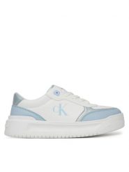 Calvin Klein Jeans Sneakersy Low Cut Lace-Up V3A9-82020-1355 Biały. Białe buty sportowe dziewczęce Calvin Klein Jeans, bez wzorów, z jeansu, bez zapięcia. Za 239.99 zł.