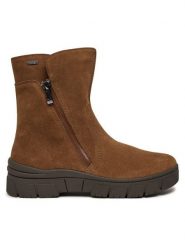 Caprice Botki 9-26437-41 Brązowy. Brązowe botki damskie Caprice, ze skóry, bez obcasa, na płaskiej podeszwie, bez zapięcia. Za 207.99 zł.