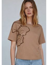 More & More Koszulka w kolorze jasnobrązowym rozmiar: 42. Brązowe bluzki damskie More & More, bez wzorów, bez kołnierzyka, bez ramiączek. Za 169.95 zł.