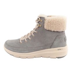 Buty Skechers Glacial Ultra-Woodlands 16677/GRY szare. Szare śniegowce damskie z materiału. Za 432.01 zł.