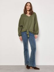 Apricot Bluzka w kolorze khaki rozmiar: M. Brązowe bluzki damskie Apricot, m, bez wzorów, z bawełny, bez kołnierzyka, bez ramiączek. Za 61.46 zł.