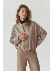 TATUUM Wełniana kurtka przejściowa "Sakali" w kolorze szarobrązowym rozmiar: L. Brązowe kurtki damskie TATUUM, l, bez wzorów, z wełny, bez kaptura. Za 545.19 zł.