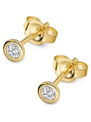 Revoni Złote kolczyki-wkrętki z diamentami rozmiar: onesize. Żółte kolczyki damskie Revoni, z diamentem, złote. Za 692.95 zł.