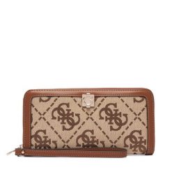 Portfel Guess. Brązowe portfele damskie Guess, z aplikacjami. Za 294.99 zł.