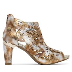 Sandały Laura Vita. Żółte sandały damskie LAURA VITA, bez wzorów, bez obcasa, na słupku, bez zapięcia. Za 529.99 zł.