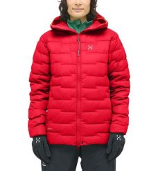 Kurtka techniczna damska ROC Flash Down Hood Women. Czerwone kurtki damskie Haglöfs, xl, bez wzorów, z puchu, bez kaptura. Za 499.00 zł.