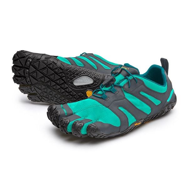 Buty do biegania damskie Vibram Fivefingers V-Trail 2.0. Niebieskie obuwie sportowe damskie VIBRAM, bez zapięcia, do biegania, vibram fivefingers. Za 595.55 zł.