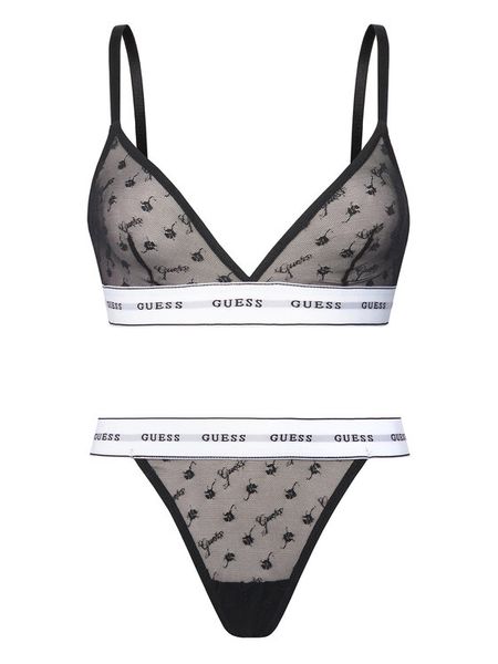 Guess Komplet bielizny O5BG02 K1790 Czarny. Czarne komplety bielizny Guess, z aplikacjami, z syntetyku. Za 169.99 zł.
