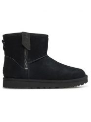 UGG Skórzane botki "Classic Mini Bailey Zip" w kolorze czarnym rozmiar: 36. Czarne botki damskie Ugg, z materiału, bez obcasa, bez zapięcia. Za 549.06 zł.