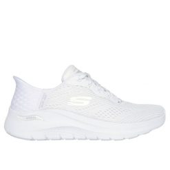 Sneakersy damscy Skechers Arch Fit 2.0 Slip-Ins. Białe obuwie sportowe damskie Skechers, bez zapięcia, trekkingowe, Skechers Sport. Za 489.99 zł.