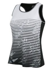 Protective Top funkcyjny "Roses for me" w kolorze czarno-białym rozmiar: 44. Białe koszulki sportowe damskie Protective, s, bez wzorów, z materiału, bez ramiączek. Za 61.45 zł.