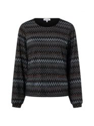 More & More Damska koszulka z długim rękawem Kobiety czarny|niebieski|brązowy wzorzysty, 38. Brązowe koszulki damskie More & More, bez wzorów, bez kołnierzyka, bez ramiączek. Za 179.95 zł.