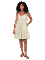 Aller Simplement Sukienka w kolorze beżowym rozmiar: 34-40. Brązowe sukienki damskie Aller Simplement, bez wzorów, z bawełny, bez ramiączek. Za 78.99 zł.