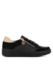 Remonte Sneakersy D1T00-03 Czarny. Czarne obuwie sportowe damskie Remonte, ze skóry, bez zapięcia. Za 419.99 zł.